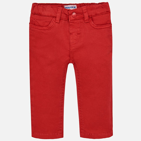 Boy Toddler Regular Fit Crimson Red Pants - Mayoral 501