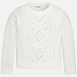 Ivory Sweater with Pearls  - Mayoral Tween Girls 7310