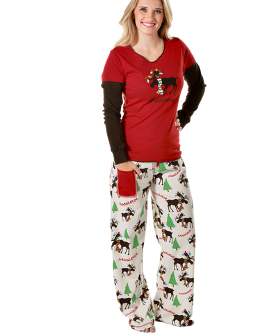 Women’s Moosletoe Adult Pajamas - Lazy One