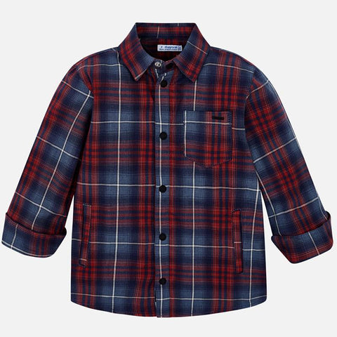 Checked Over-Shirt in Red or Green- Mayoral Boy 4117 - Fall 2019