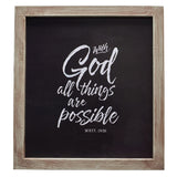 With God All Things Possible Wall Plaque - Matthew 19:26 PLA038