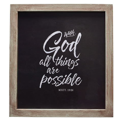 With God All Things Possible Wall Plaque - Matthew 19:26 PLA038